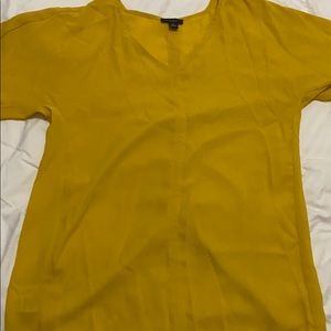 Yellow Top with Ruched Sleeves